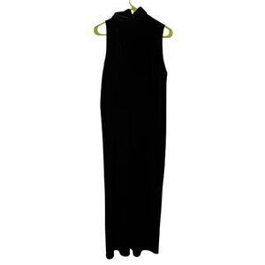 CATO Black Velvet Mock Neck Maxi Dress Sleeveless Evening Size 18/20W